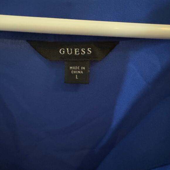 Guess Royal Blue Blouse with Cutouts Size Large - Picture 5 of 7